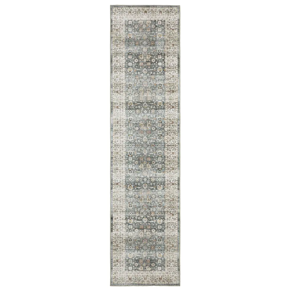Sumter SUM07 Grey/ Ivory Indoor Area Rug - 2' x 8'