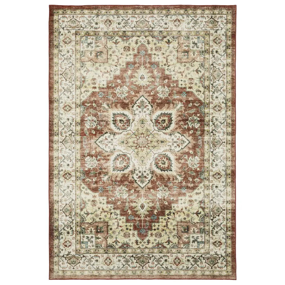 Sumter SUM01 Red/ Ivory Indoor Area Rug - 3'6
