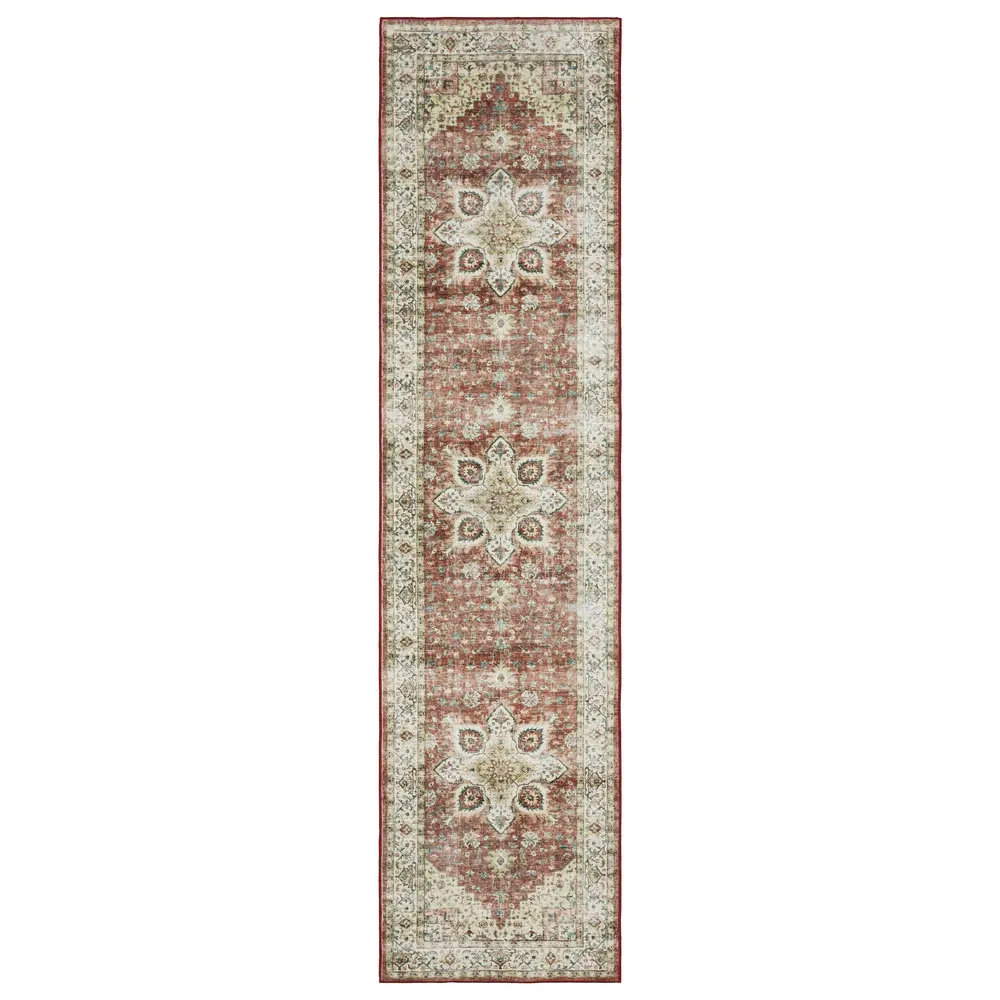Sumter SUM01 Red/ Ivory Indoor Area Rug - 2' x 8'