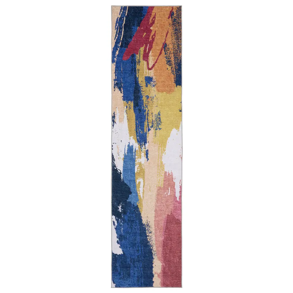 Sumter SUM09 Blue/ Gold Indoor Area Rug - 2' x 8'