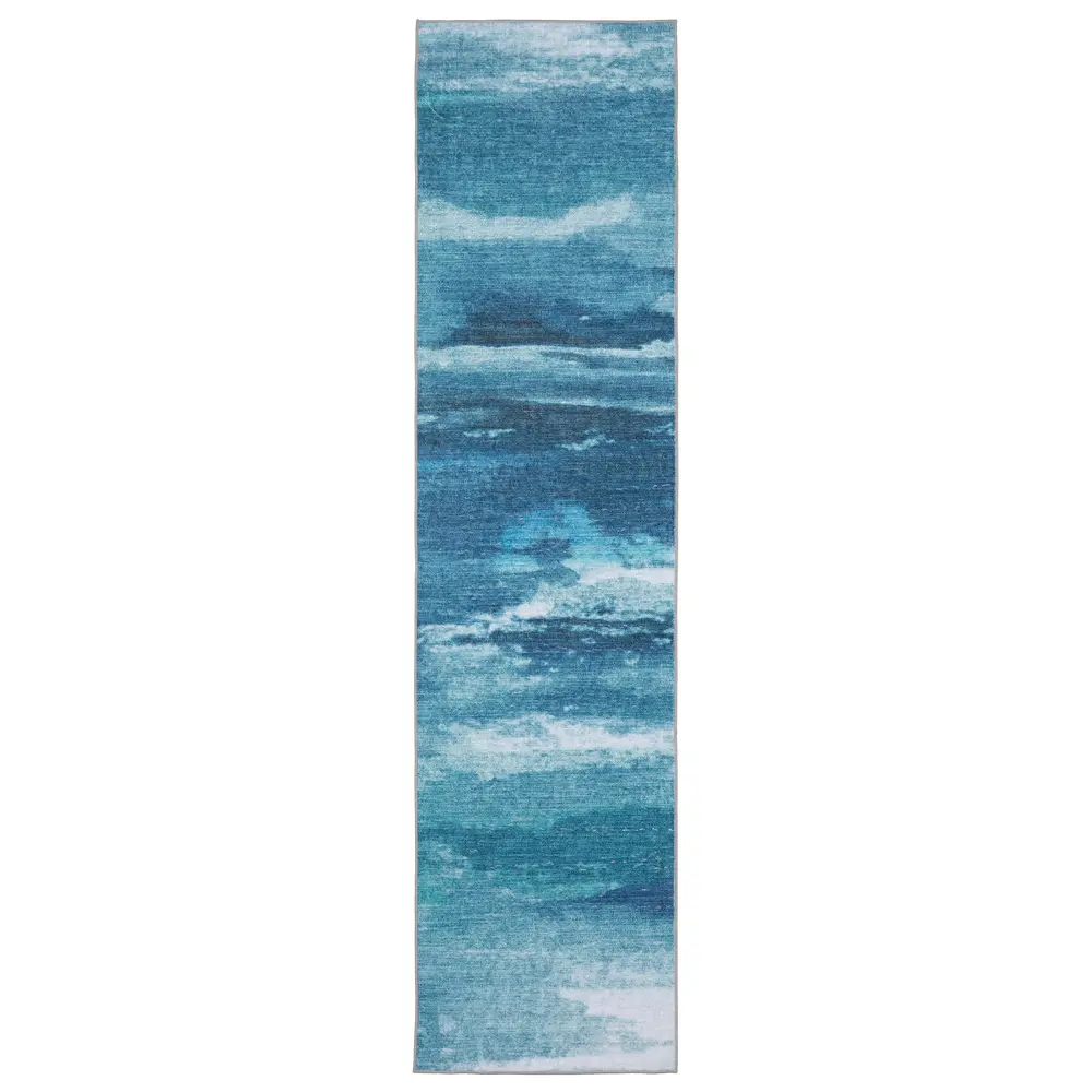 Sumter SUM10 Blue/ Ivory Indoor Area Rug - 2' x 8'