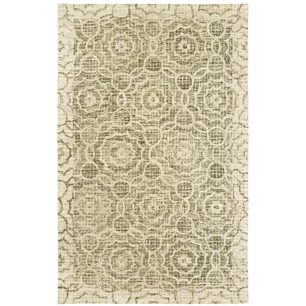 Tallavera 55606 Green/ Ivory Indoor Area Rug - 5' x 8'