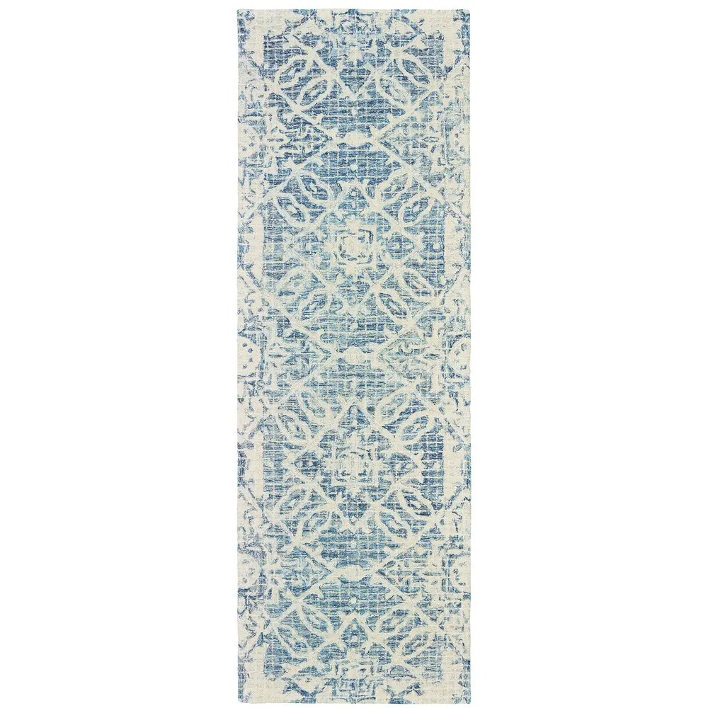 Tallavera 55603 Blue/ Ivory Indoor Area Rug - 2'6