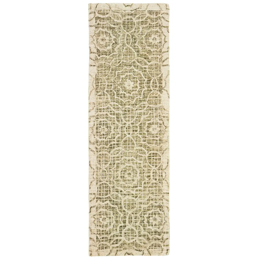 Tallavera 55606 Green/ Ivory Indoor Area Rug - 2'6