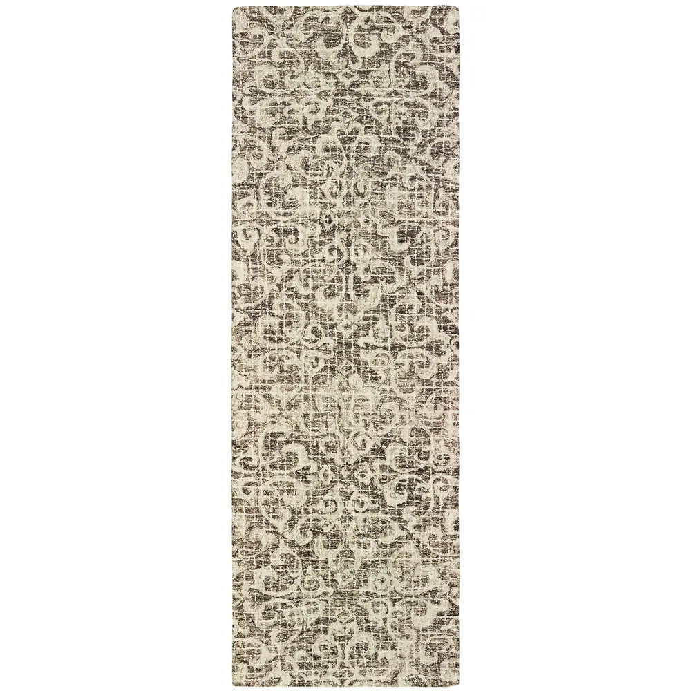 Tallavera 55607 Brown/ Ivory Indoor Area Rug - 2'6