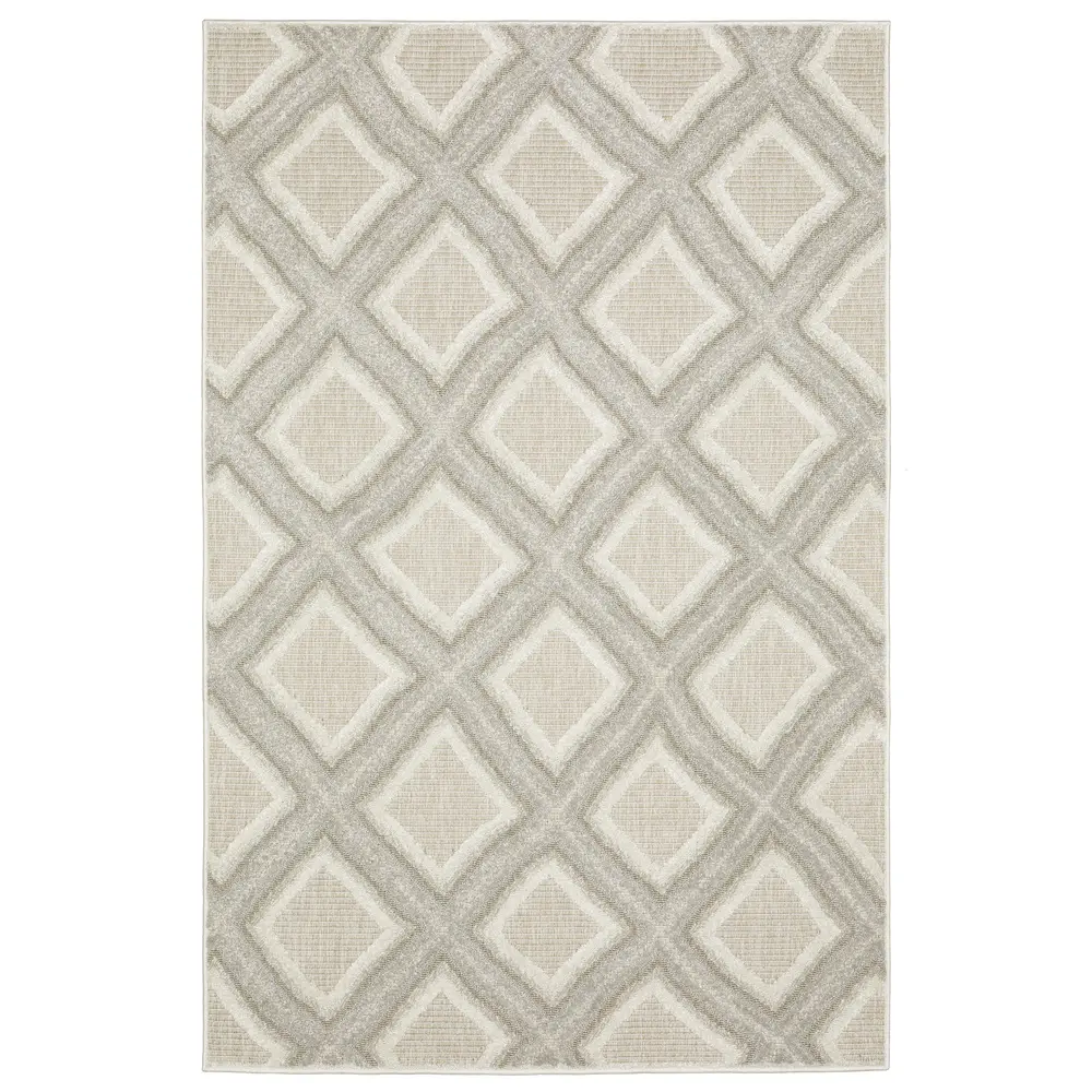 Tangier TAN04 Grey/ Beige Indoor Area Rug - 5'3