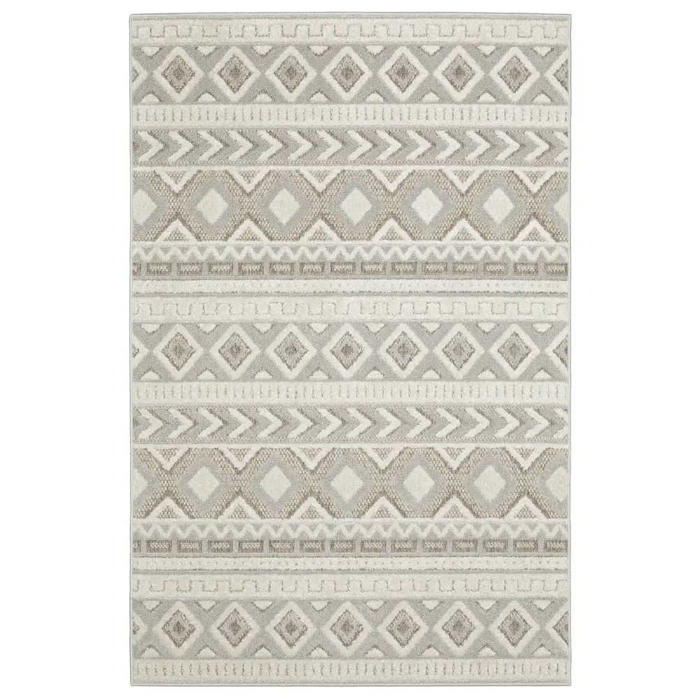 Tangier TAN06 Grey/ Beige Indoor Area Rug - 3'3