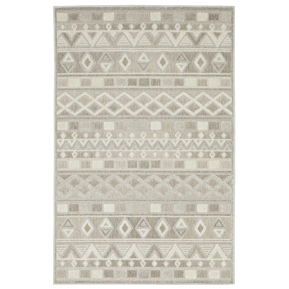 Tangier TAN09 Beige/ Grey Indoor Area Rug - 5'3