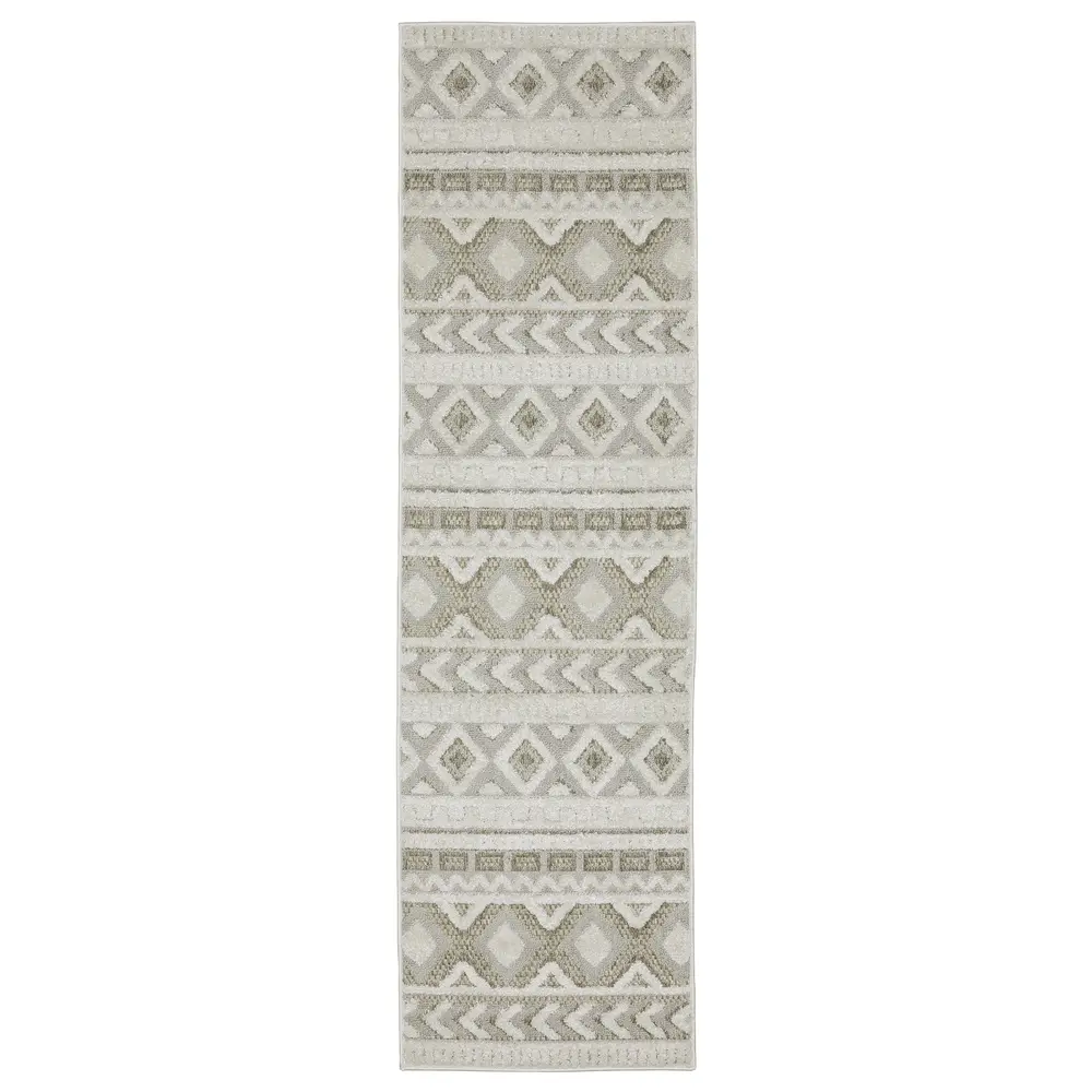 Tangier TAN06 Grey/ Beige Indoor Area Rug - 2'3