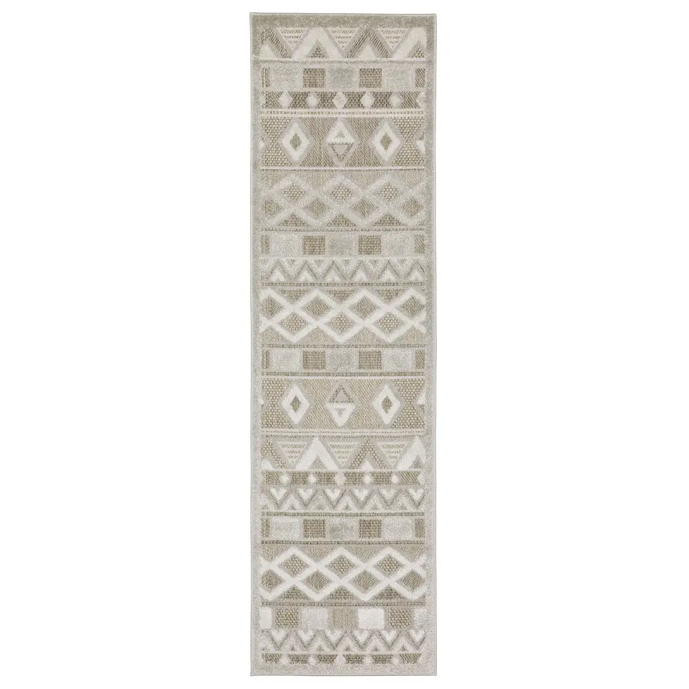 Tangier TAN09 Beige/ Grey Indoor Area Rug - 2'3