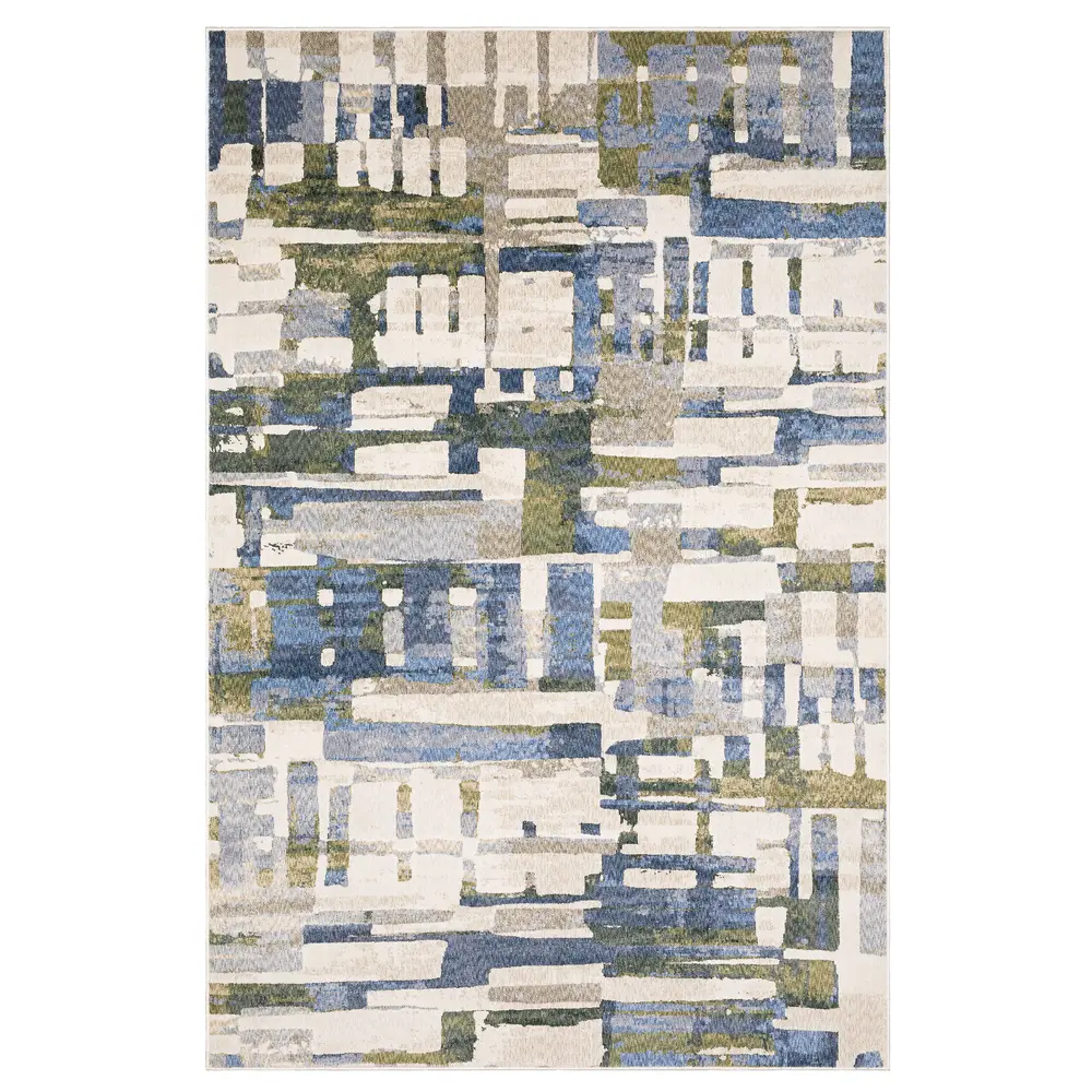 Tisdell TIS01 Blue/ Green Indoor Area Rug - 5'3