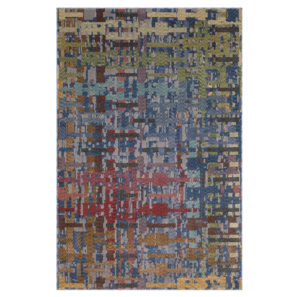 Tisdell TIS03 Blue/ Multi Indoor Area Rug - 5'3