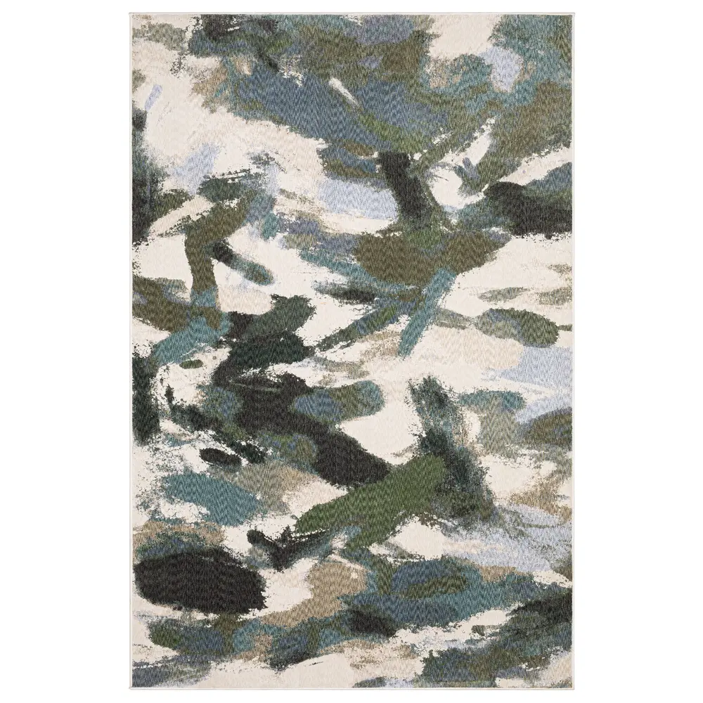 Tisdell TIS04 Blue/ Green Indoor Area Rug - 5'3