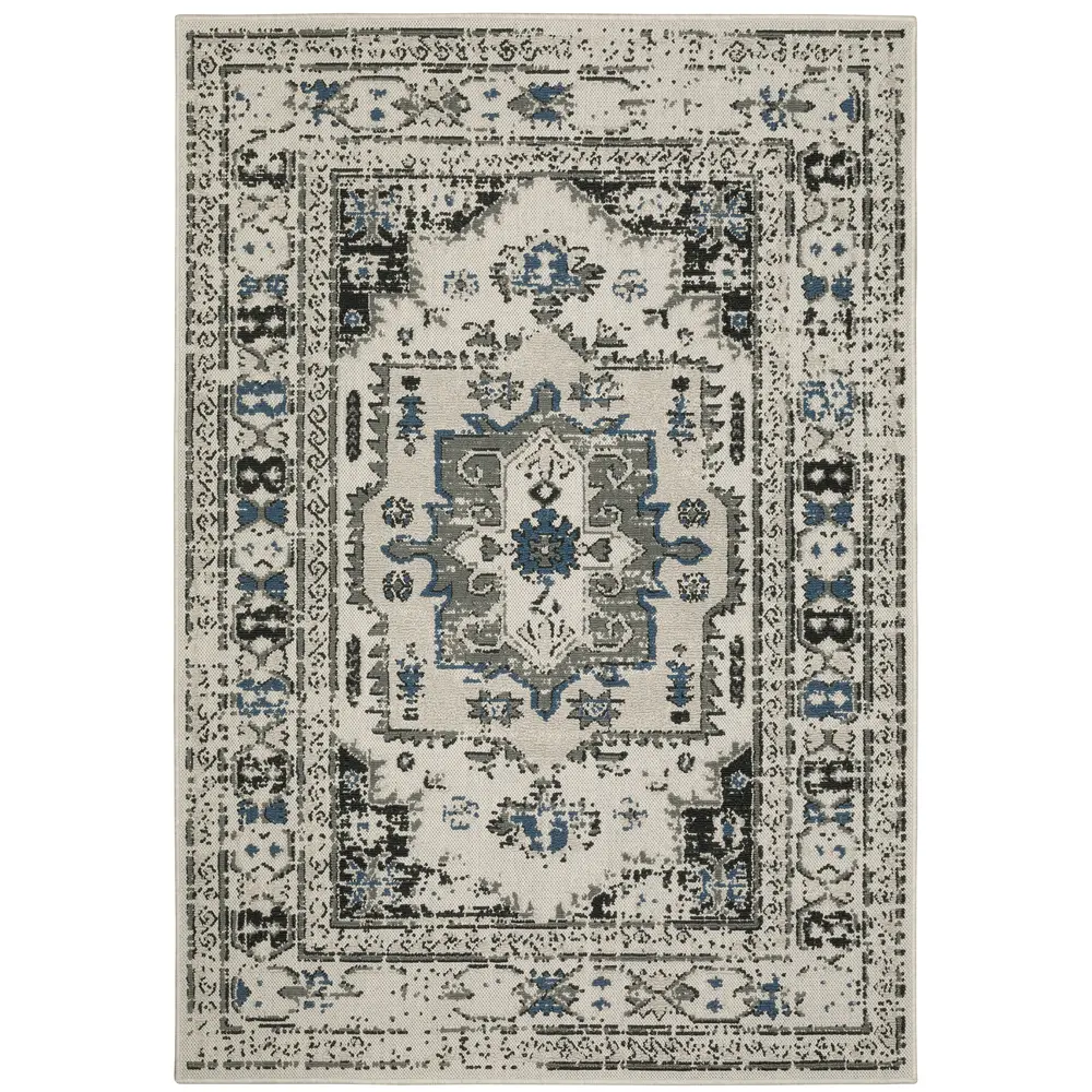 Torrey 5561H Light Grey/ Grey Indoor/Outdoor Area Rug - 1'10