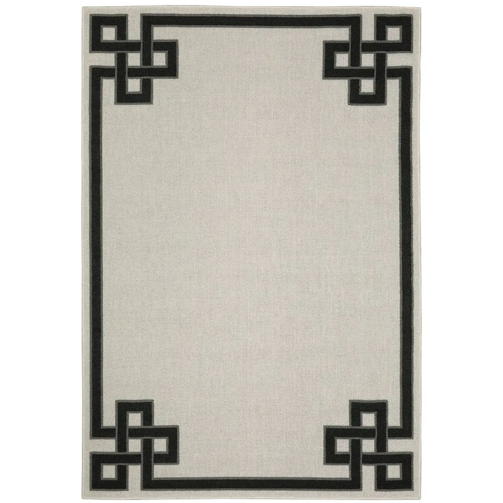 Torrey 1530I Light Grey/ Black Indoor/Outdoor Area Rug - 5'3