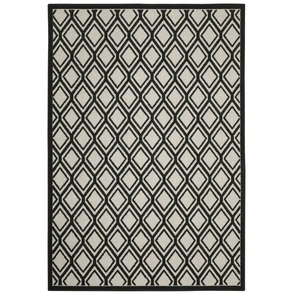 Torrey 4151G Light Grey/ Black Indoor/Outdoor Area Rug - 5'3