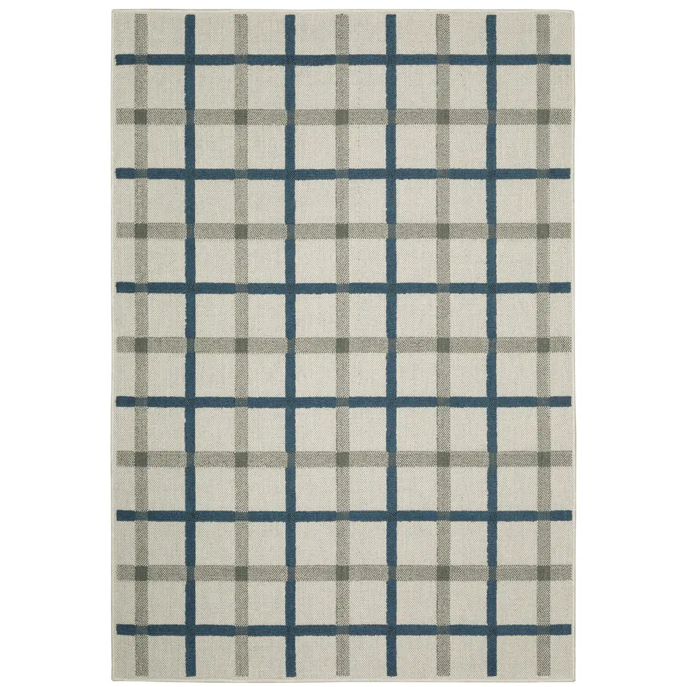 Torrey 7150H Light Grey/ Blue Indoor/Outdoor Area Rug - 5'3