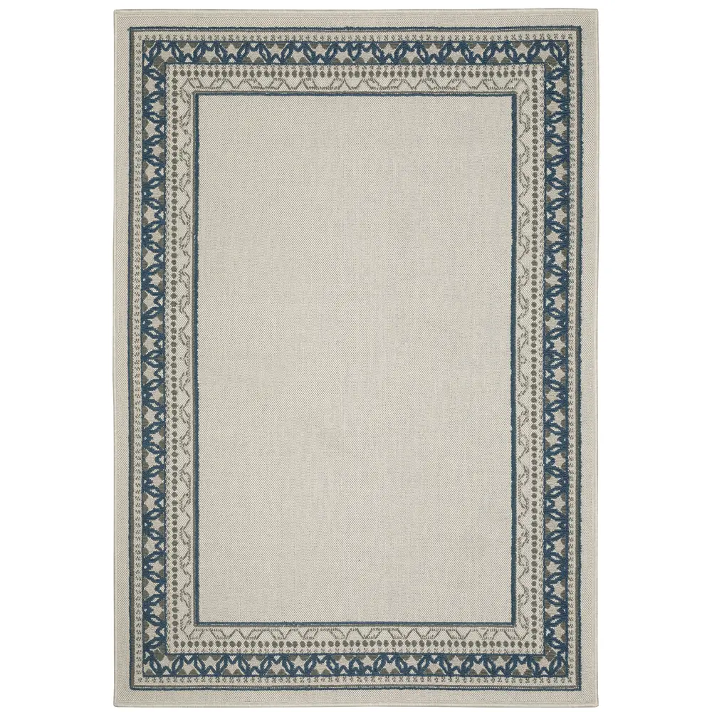 Torrey 8020W Light Grey/ Blue Indoor/Outdoor Area Rug - 5'3