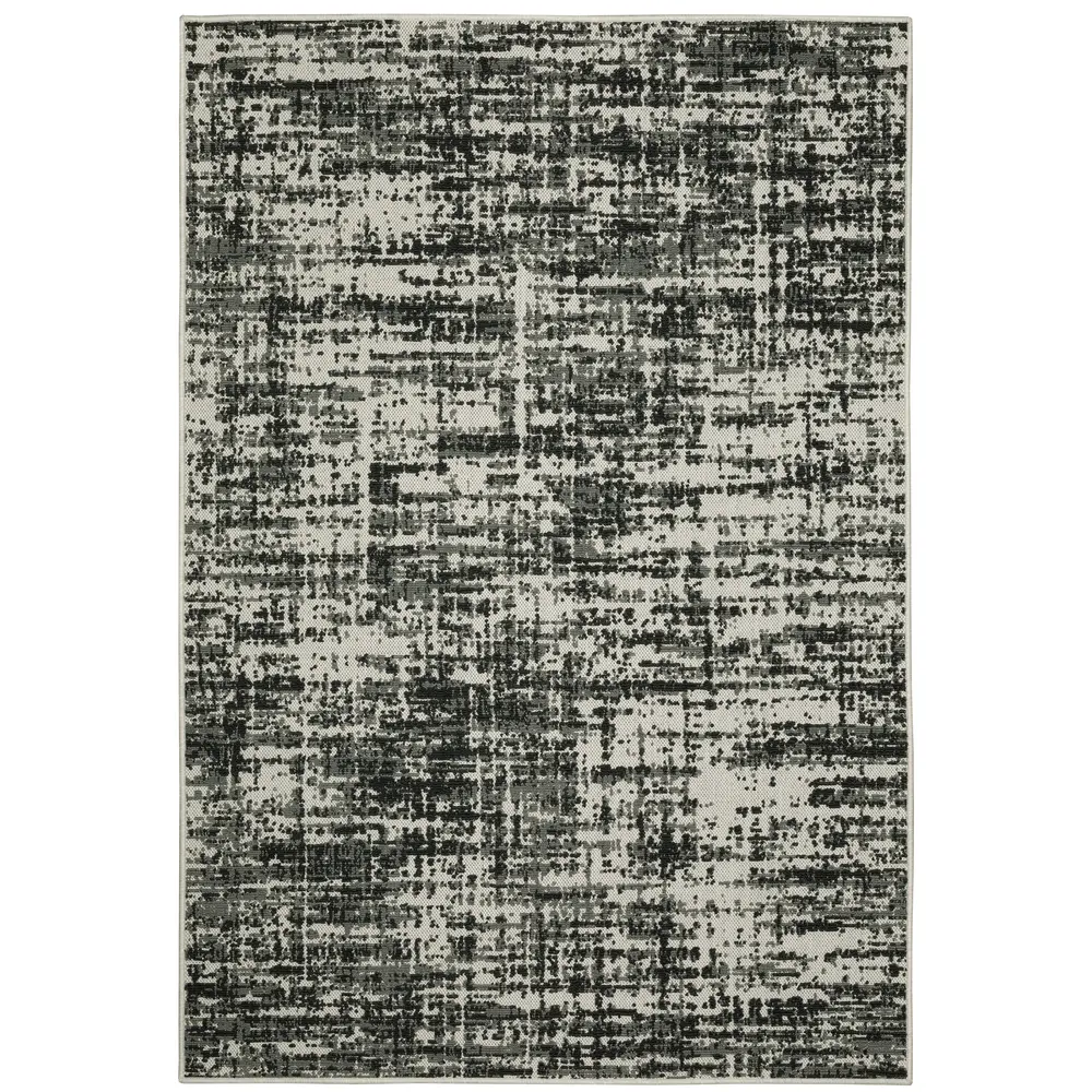 Torrey 531W1 Black/ Light Grey Indoor/Outdoor Area Rug - 5'3