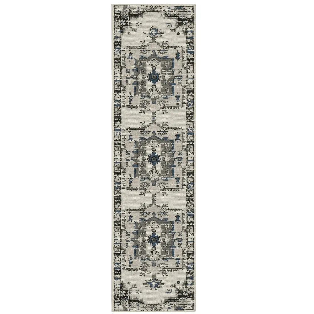 Torrey 5561H Light Grey/ Grey Indoor/Outdoor Area Rug - 1'10