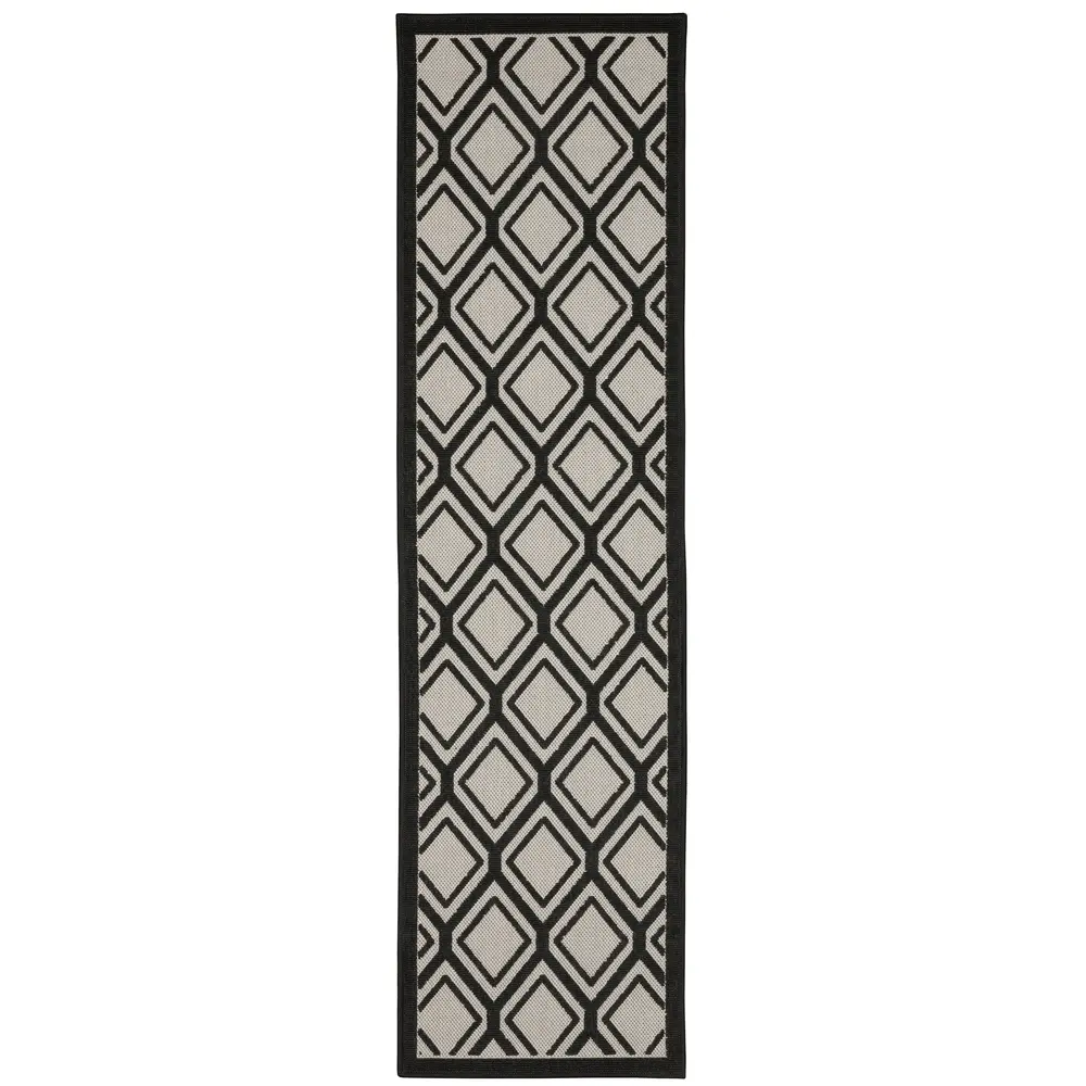 Torrey 4151G Light Grey/ Black Indoor/Outdoor Area Rug - 1'10