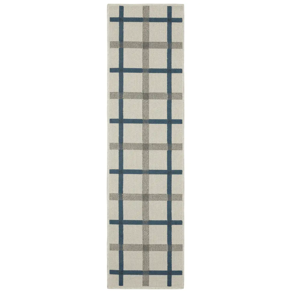 Torrey 7150H Light Grey/ Blue Indoor/Outdoor Area Rug - 1'10