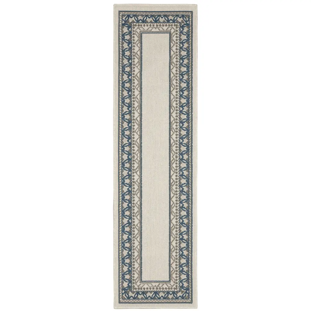 Torrey 8020W Light Grey/ Blue Indoor/Outdoor Area Rug - 1'10