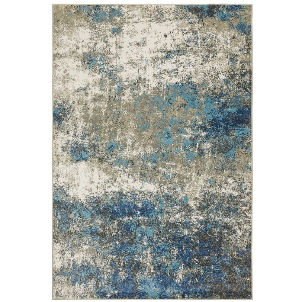Venice 4332U Blue/ Grey Indoor Area Rug - 3'10