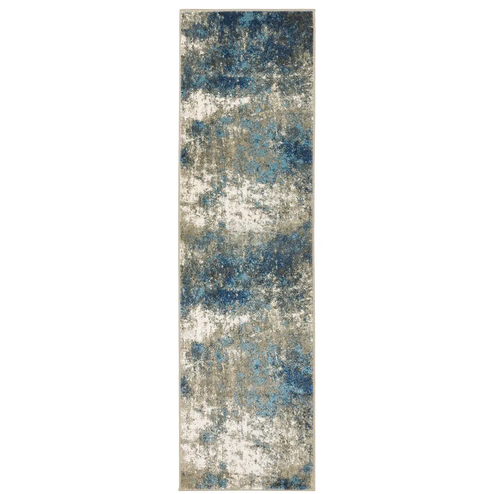 Venice 4332U Blue/ Grey Indoor Area Rug - 2'3
