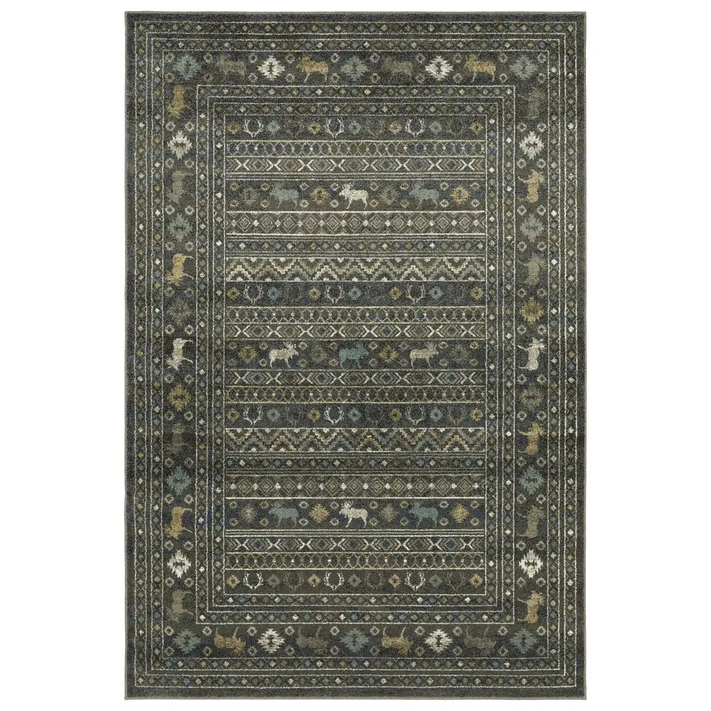 Venice 095E8 Blue/ Gold Indoor Area Rug - 3'10
