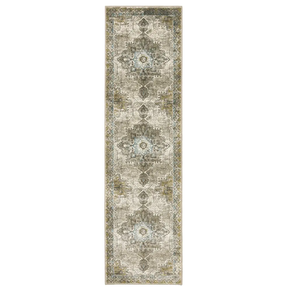 Venice 1104W Grey/ Blue Indoor Area Rug - 2'3