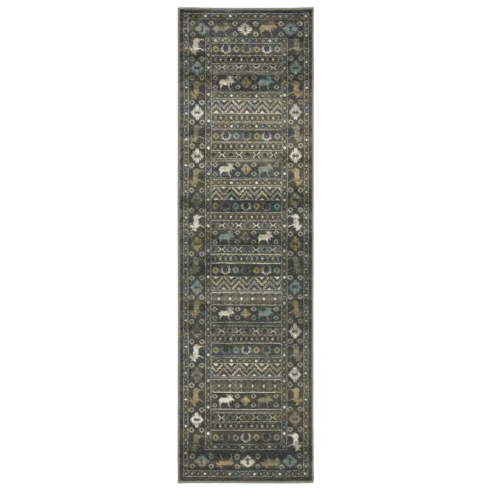 Venice 095E8 Blue/ Gold Indoor Area Rug - 2'3