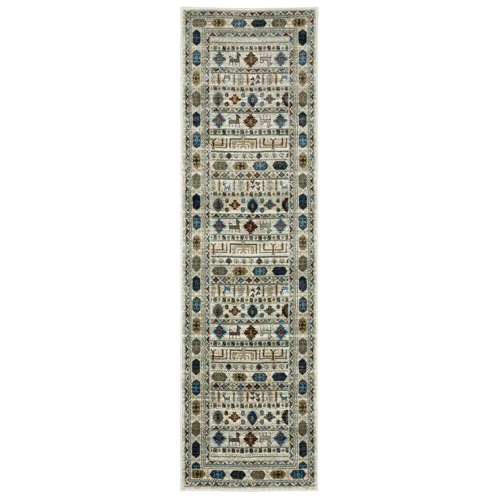 Venice 248W8 Ivory/ Multi Indoor Area Rug - 2'3
