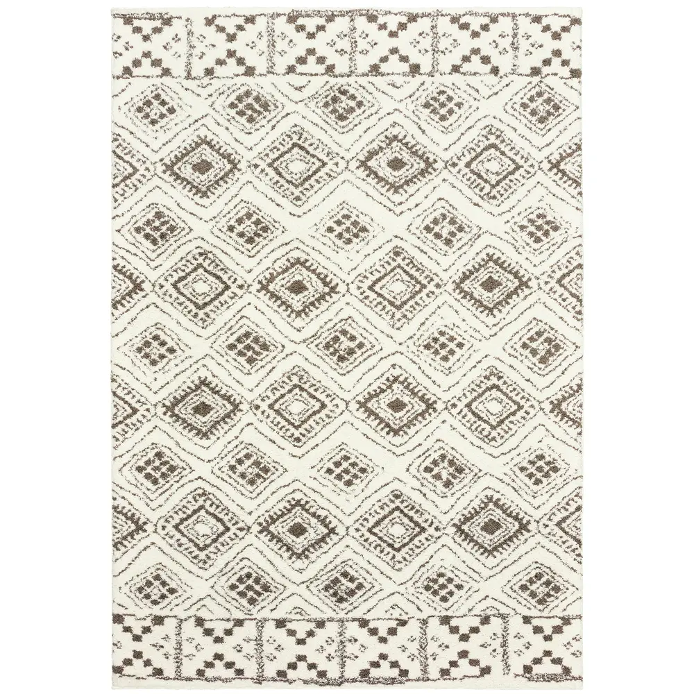 Verona 1330W Ivory/ Brown Indoor Area Rug - 5'3