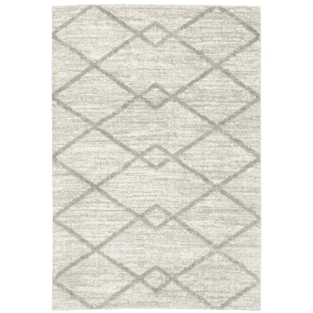 Verona 143W6 Ivory/ Grey Indoor Area Rug - 3'10