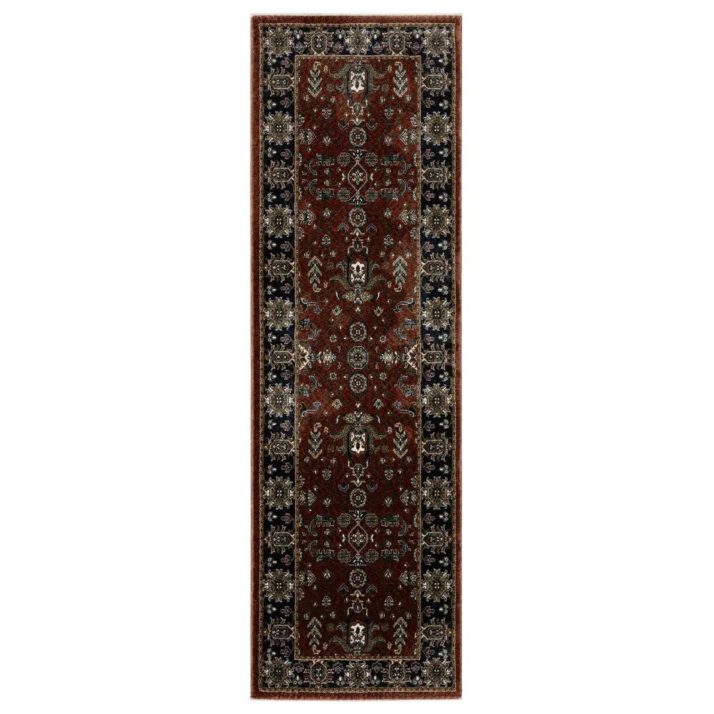 Vivian VI05X Red/ Navy Indoor Area Rug - 2'3