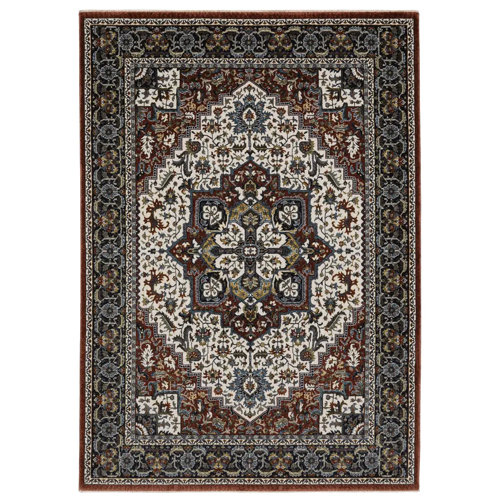 Vivian VI06A Red/ Multi Indoor Area Rug - 5'3