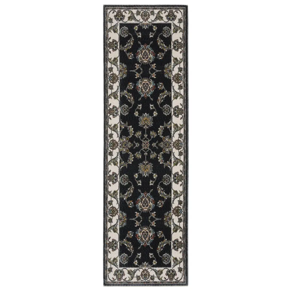 Vivian VI01B Navy/ Ivory Indoor Area Rug - 2'3