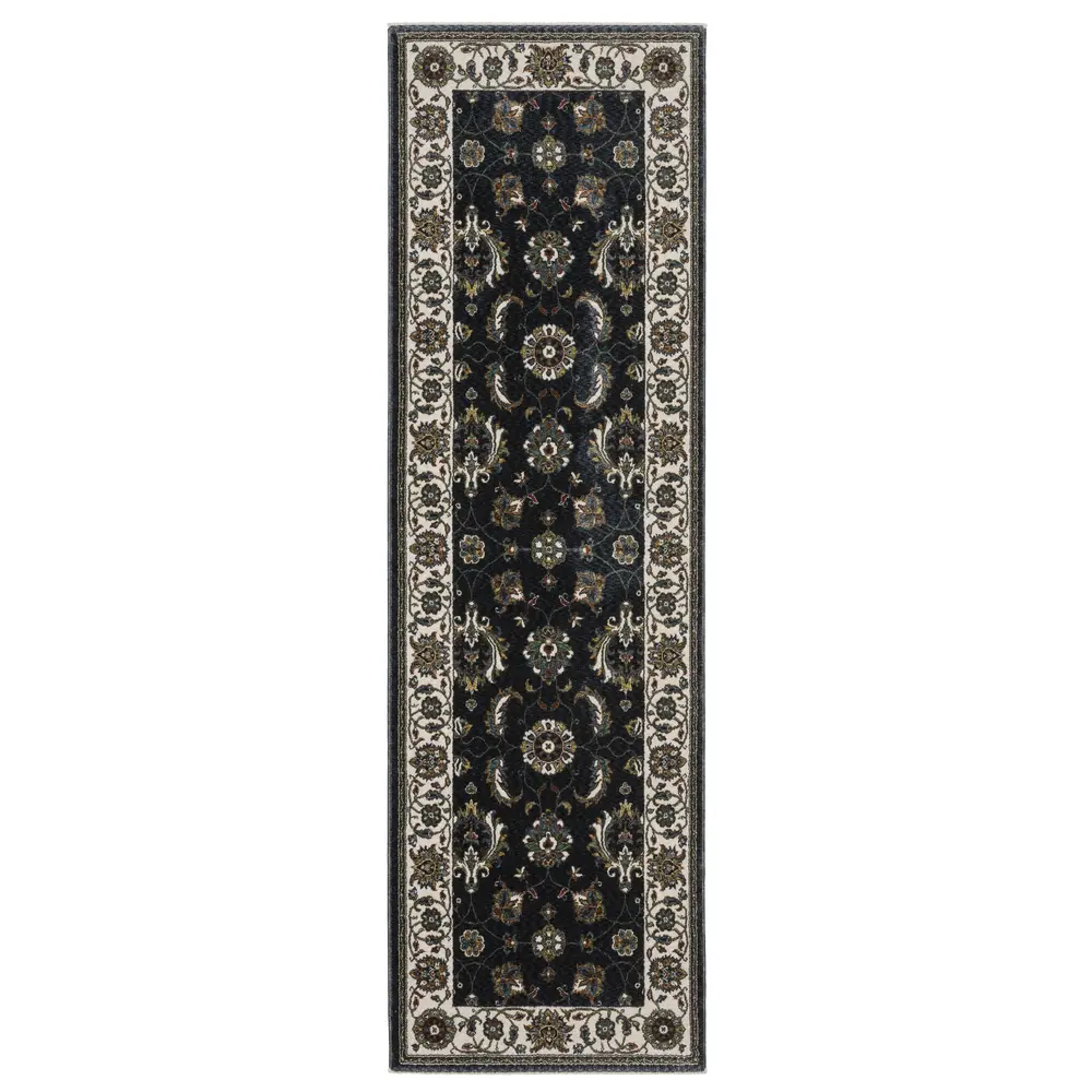 Vivian VI03A Blue/ Ivory Indoor Area Rug - 2'3