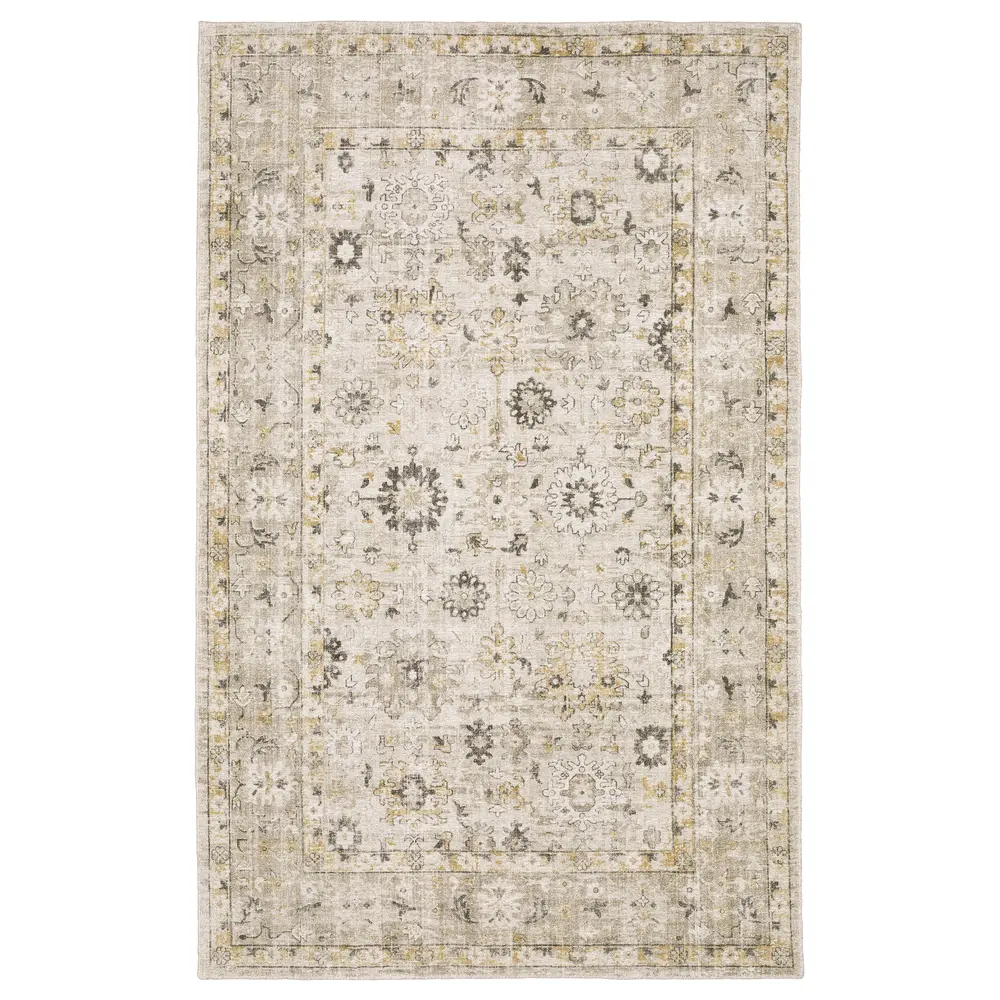 Windham WIN02 Beige/ Gold Indoor Area Rug - 10' x 14'