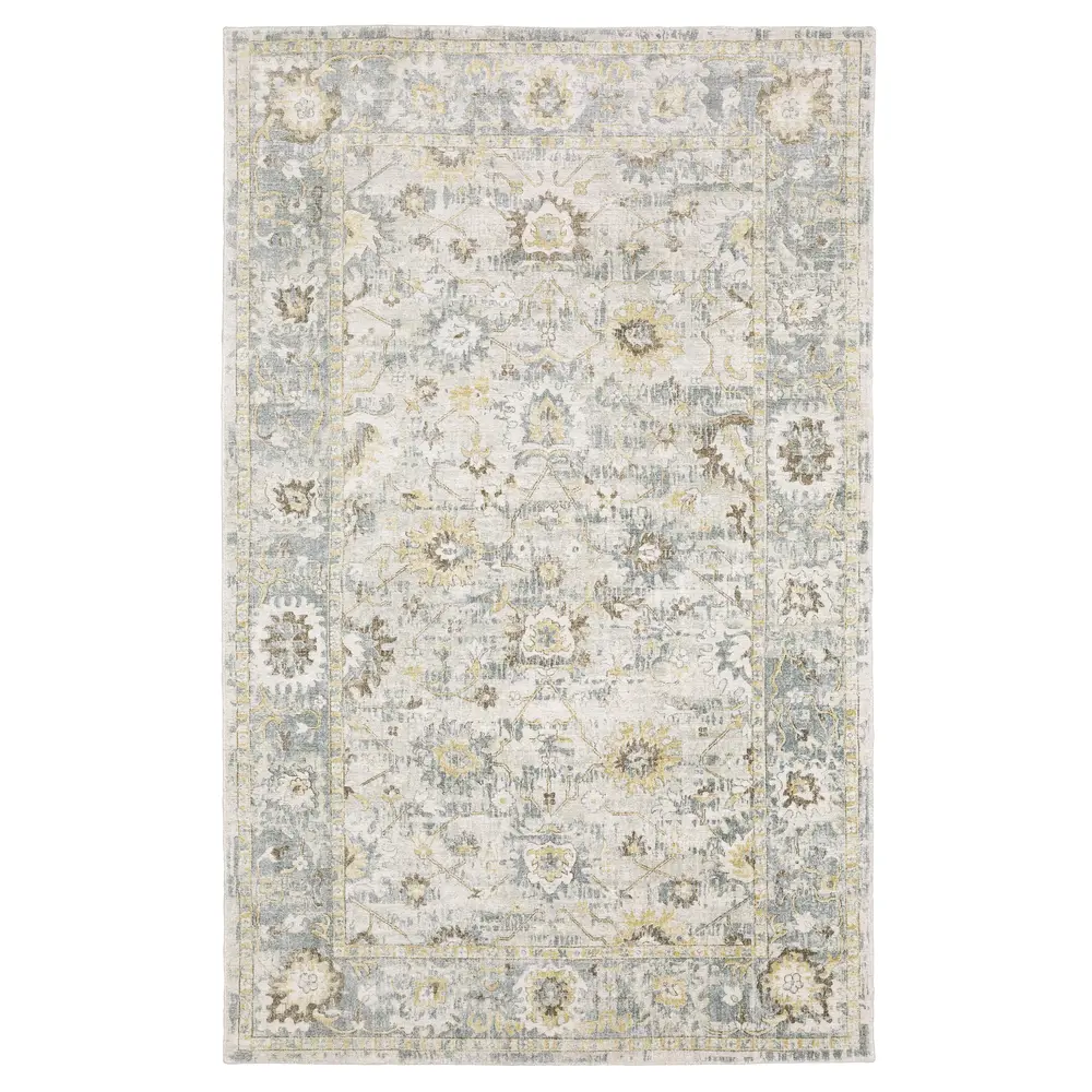 Windham WIN06 Ivory/ Blue Indoor Area Rug - 6' x 9'