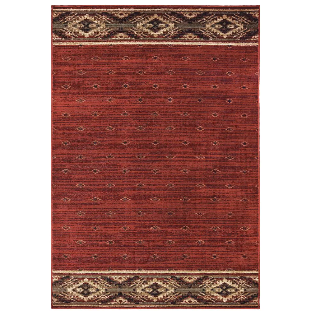 Woodlands 9652C Red/ Gold Indoor Area Rug - 5'3