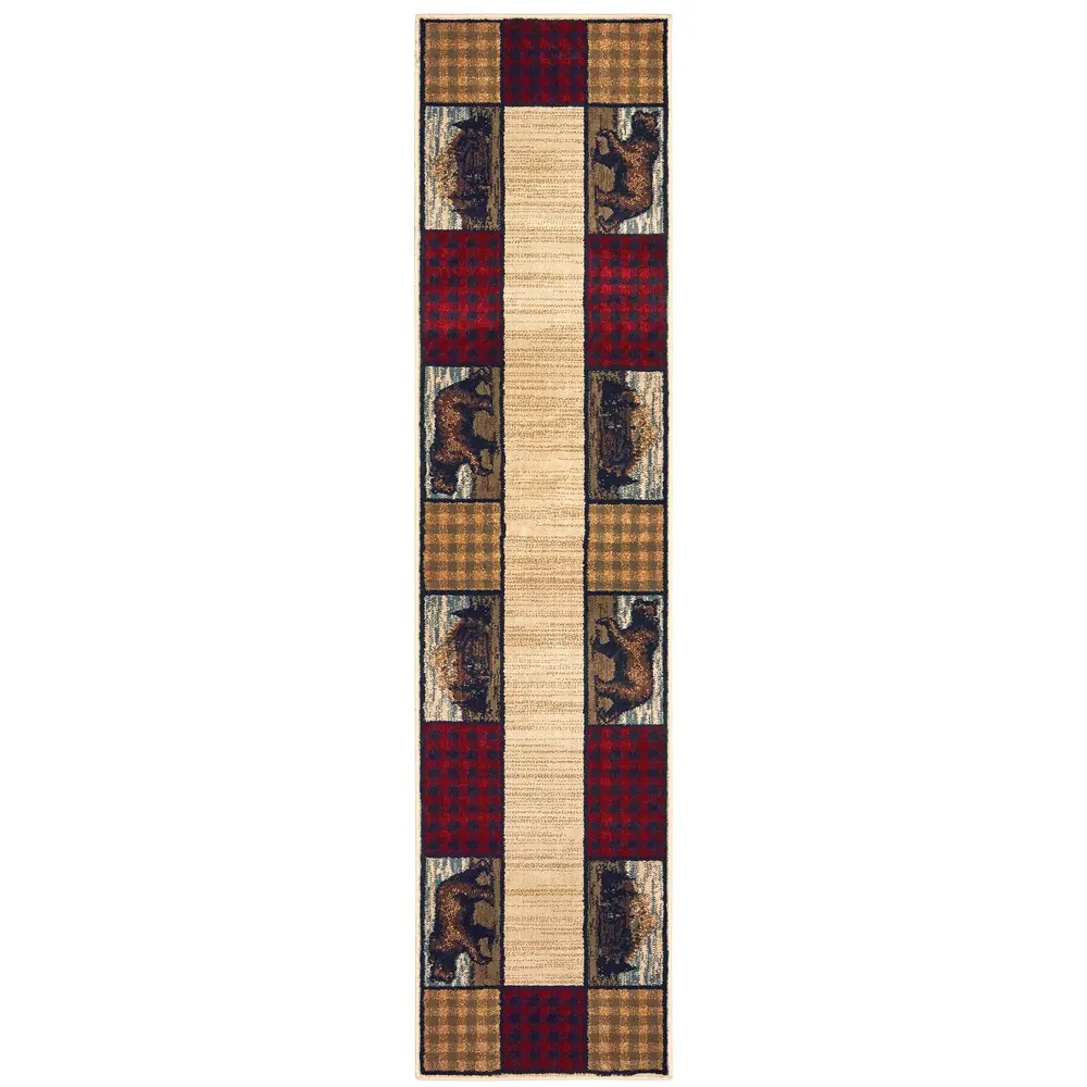 Woodlands 9603C Ivory/ Multi Indoor Area Rug - 1'10