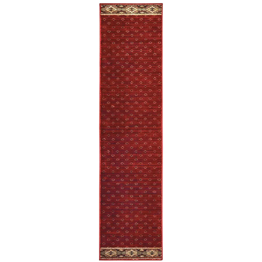 Woodlands 9652C Red/ Gold Indoor Area Rug - 1'10