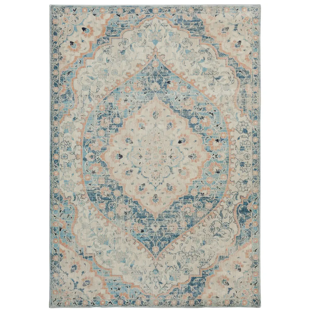 Xanadu 532L6 Blue/ Orange Indoor Area Rug - 9'10
