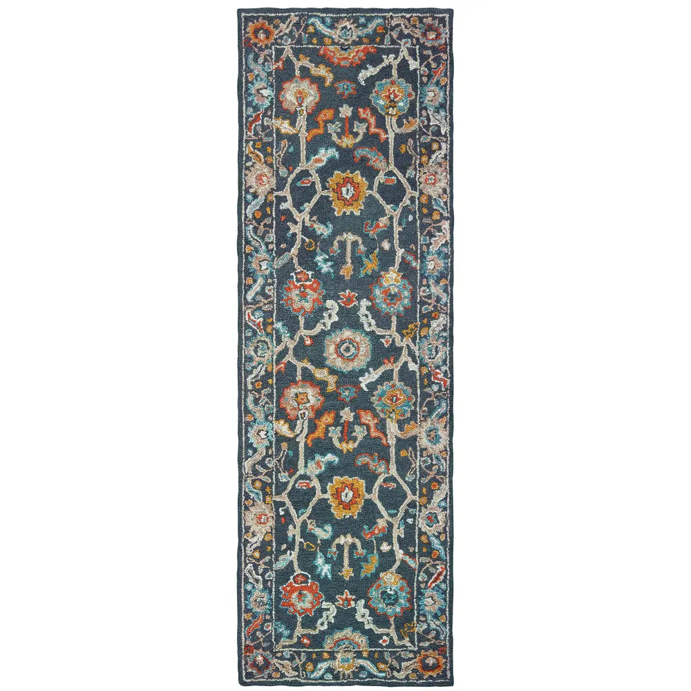 Zahra 75501 Blue/ Gold Indoor Area Rug - 2'6