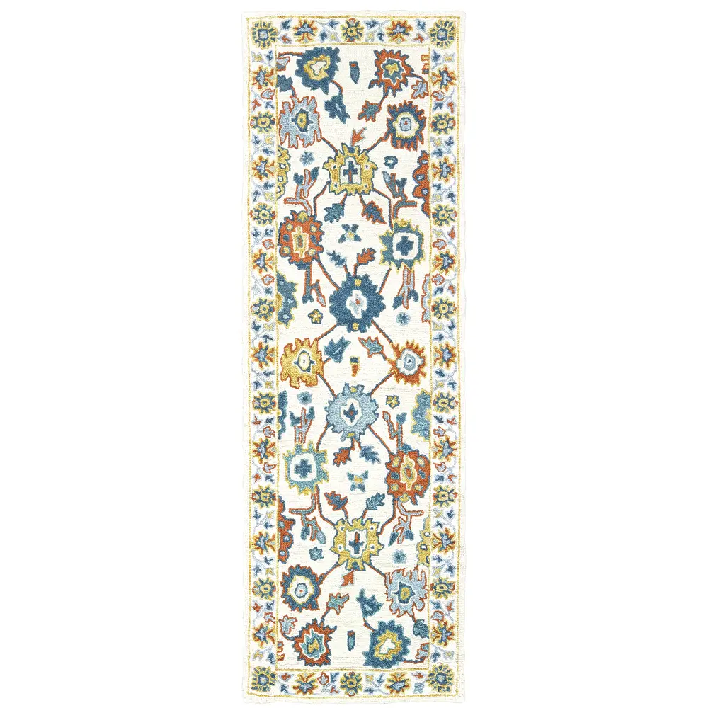 Zahra 75507 Ivory/ Gold Indoor Area Rug - 2'6