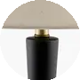 Body: Black; Base: Clear; Shade: Wheat; Finial: Clear; Harp: Metallic - Gold; Cord: Translucent
