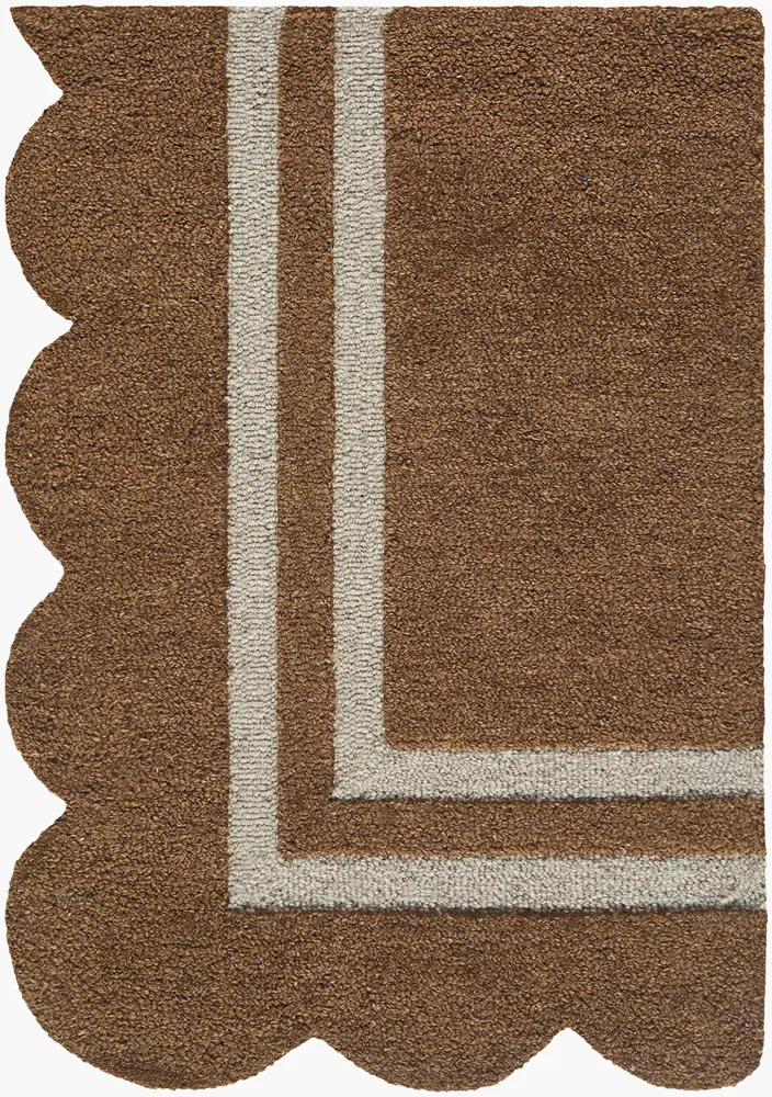 Scalloped SCP-2301 2' x 3' Handmade Rug