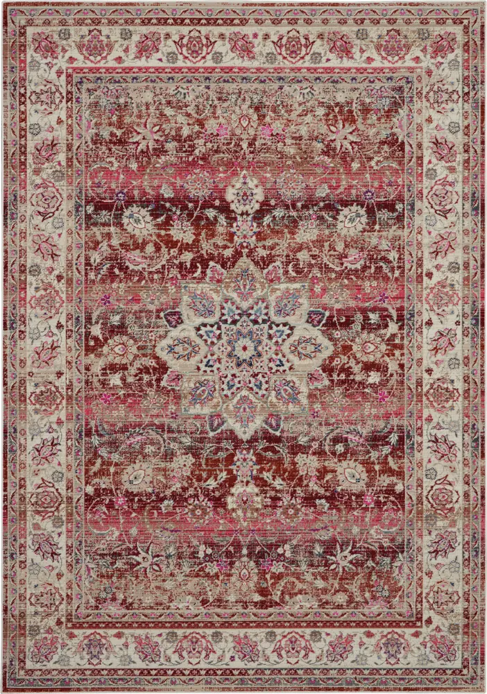 Nourison Vintage Kashan 4' x 6' Red Vintage Indoor Rug